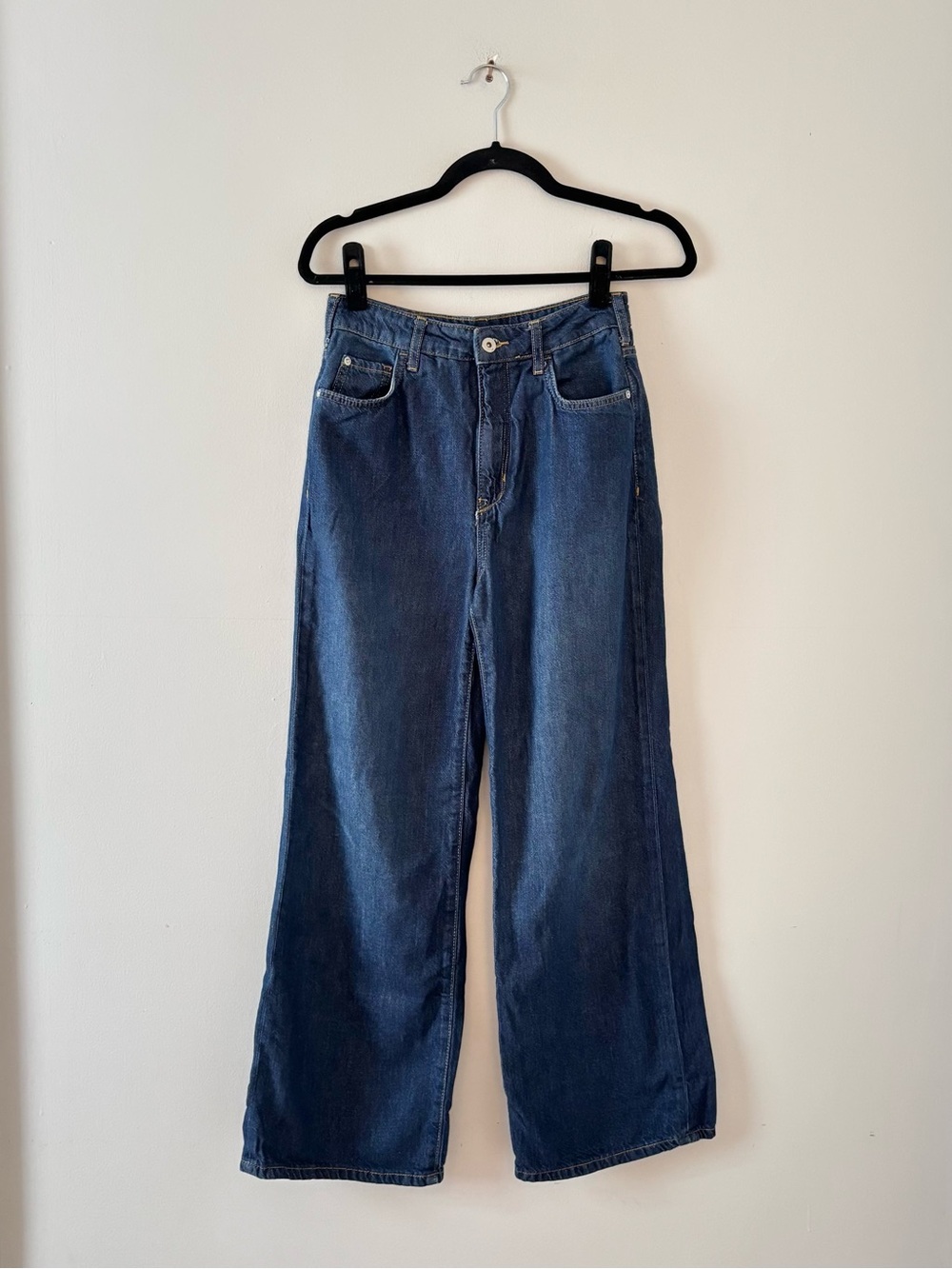 Pilcro Straight Leg Soft Denim Jeans Casual Dark Denim Anthropologie